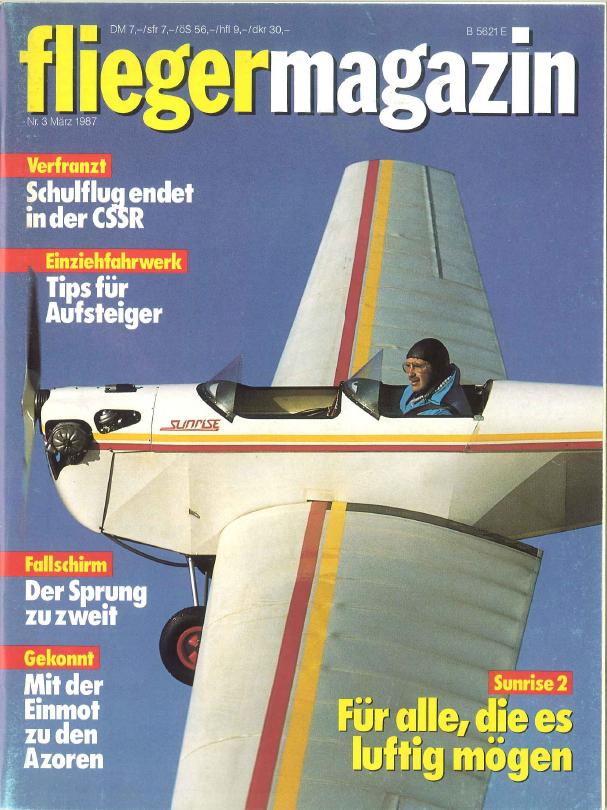 Titelblatt fliegermagazin März 87 Ultraleicht aber schwer in Ordnung